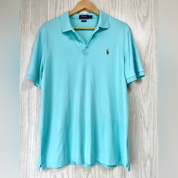 Polo Ralph Lauren Classic Fit Margie Blue Polo Shirt Size L EUC - Picture 1 of 3